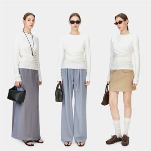 Asymmetric Stylish White Long Sleeve Top